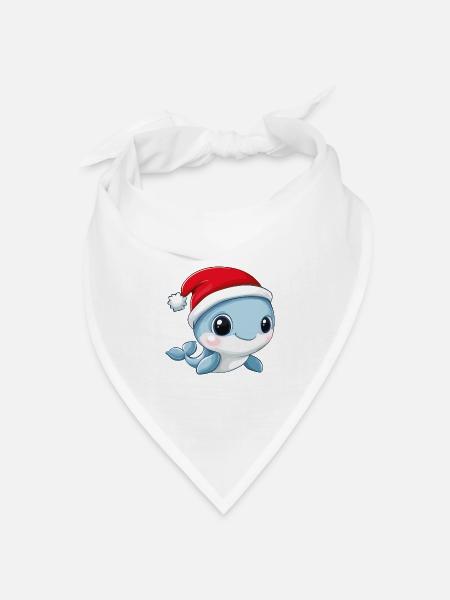 Wal Weihnachten Süß Niedlich Xmas Weihnachtlich - Bandana Dreieckstuch - Weiß