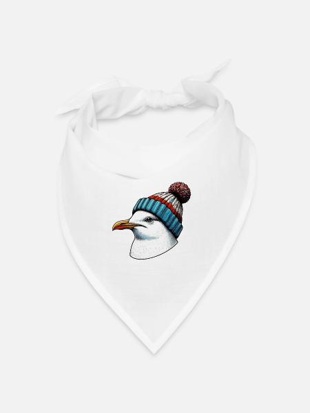 Möwe - Bandana Dreieckstuch - Weiß