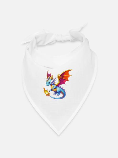 Drache - Bandana Dreieckstuch - Weiß