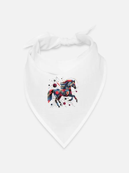 Abstraktes Tier Pferd 2 - Bandana Dreieckstuch - Weiß