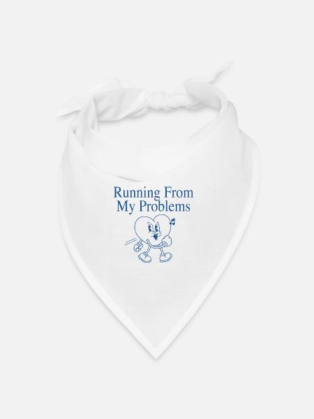 Laufendes Herz – Running From My Problems - Bandana Dreieckstuch - Weiß