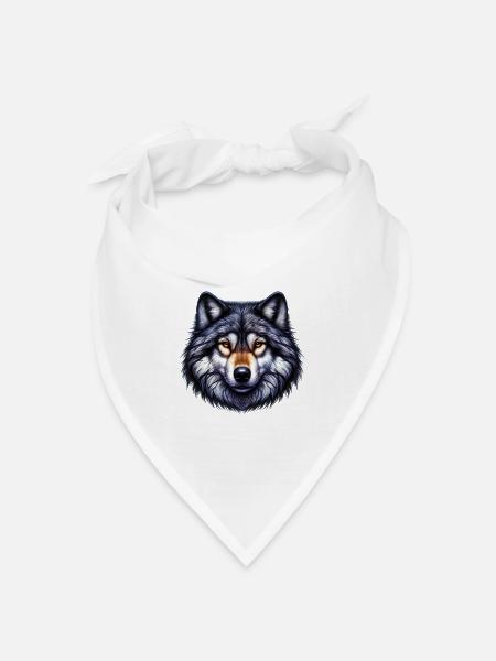 Wolf - Bandana Dreieckstuch - Weiß