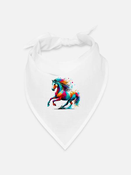 Pferd - Bandana Dreieckstuch - Weiß