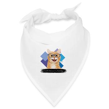 JvG Katze "Fesch. Wia aus´n Katerlog!" - Bandana Dreieckstuch - Weiß - Vorne