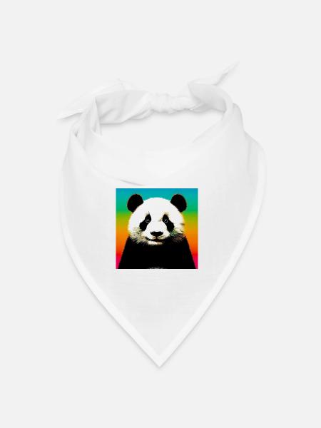 Panda - Bandana Dreieckstuch - Weiß