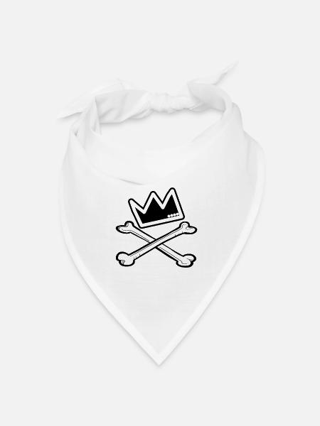 Crown & Bones - Streetwear king - Bandana Dreieckstuch - Weiß