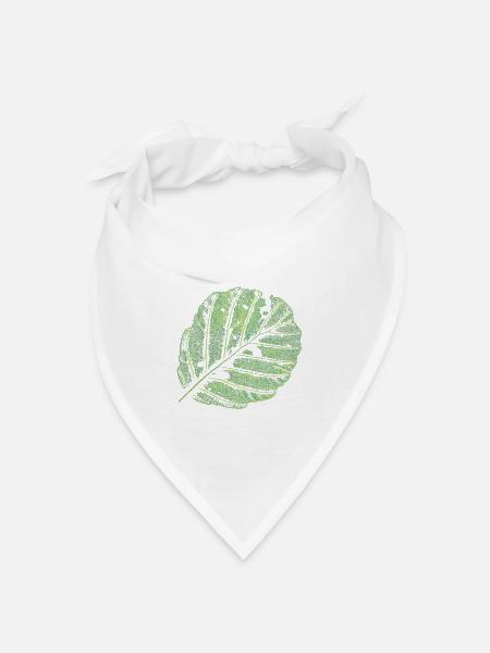 Blatt / Erle - Bandana Dreieckstuch - Weiß
