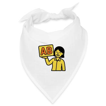 Lehrerin Grundschule ABC Vektor - Bandana Dreieckstuch - Weiß - Vorne