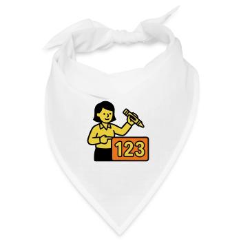 Lehrerin Mathe 123 Schule - Bandana Dreieckstuch - Weiß - Vorne
