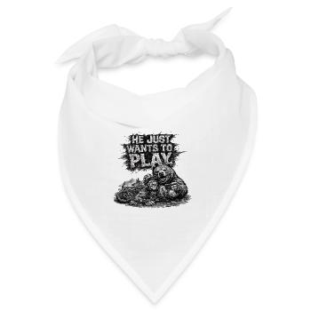 Mountainbiker, er will nur spielen - Bandana Dreieckstuch - Weiß - Vorne