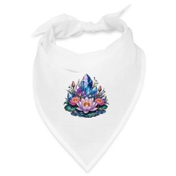 Kristall Lotus Fantasie - Bandana Dreieckstuch - Weiß - Vorne