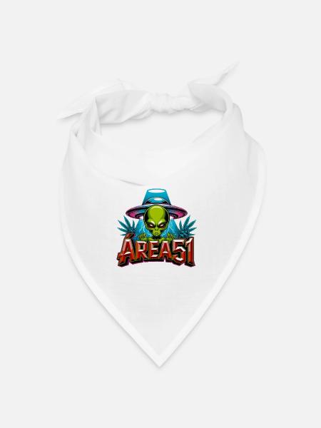 Alien Area51 Retro-Graffiti - Bandana Dreieckstuch - Weiß