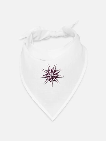 Geometrischer Sternstrahl-Muster - Bandana Dreieckstuch - Weiß