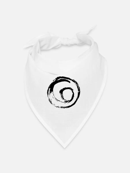 Wirbel Spirale Handgezeichnet Strudel Kreis Punkt - Bandana Dreieckstuch - Weiß