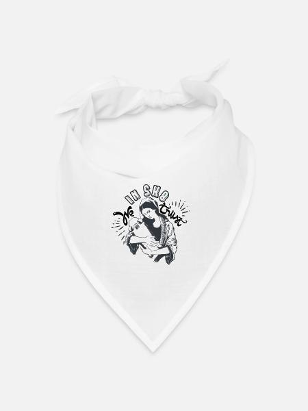 Skate Skateboard Jungfrau heiratet Spaß kühle Religion - Bandana Dreieckstuch - Weiß