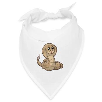 schlange cobra snake serpent viper queue1 - Bandana Dreieckstuch - Weiß - Vorne