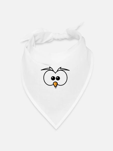 eule augen - Bandana Dreieckstuch - Weiß