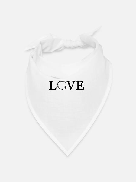 Love - Bandana Dreieckstuch - Weiß