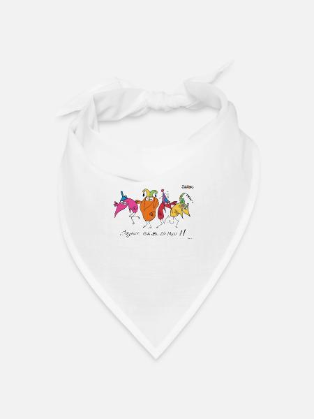 Glückliche Ga Zo Meu Bu! - Bandana Dreieckstuch - Weiß