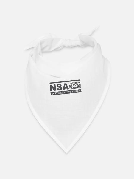 NSA-Kundendienst-Versprechen-T-Shirt - Bandana Dreieckstuch - Weiß