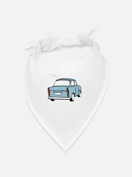 Himmelblauer Trabi  - Bandana Dreieckstuch - Weiß