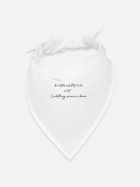 Kaffeeklatsch mit Lieblingsmenschen Spruch minimal - Bandana Dreieckstuch - Weiß