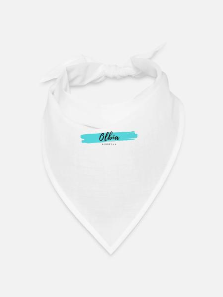 Olbia Sardinien Italien Logo Minimalistisch Blau Himmel - Bandana Dreieckstuch - Weiß