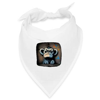 Bored Äffchen | Bored Monkey | Bored AF | as fck - Bandana Dreieckstuch - Weiß - Vorne