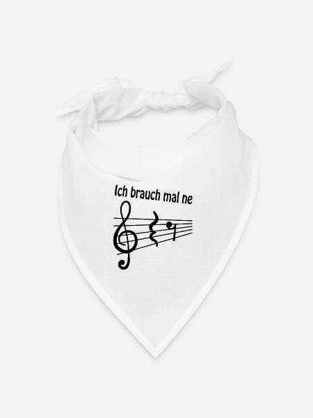 "Ich brauch mal ne Pause" Musiker Musiknoten Musik - Bandana Dreieckstuch - Weiß
