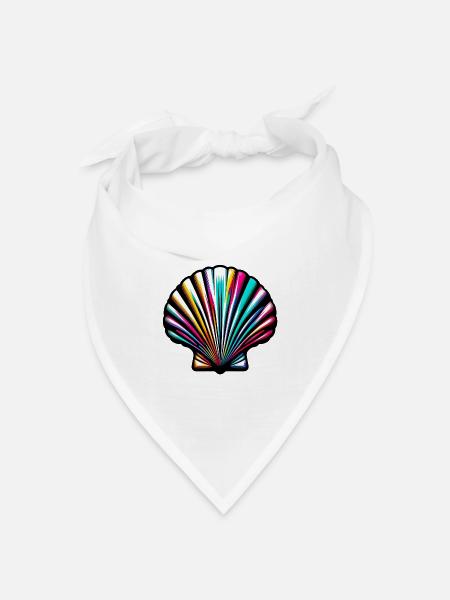 Jakobsmuschel - Bandana Dreieckstuch - Weiß