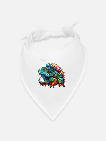 Leguan - Bandana Dreieckstuch - Weiß