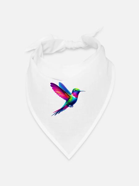 Kolibri - Bandana Dreieckstuch - Weiß