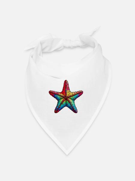 Seestern - Bandana Dreieckstuch - Weiß