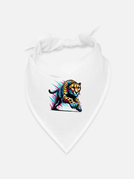 Gepard - Bandana Dreieckstuch - Weiß