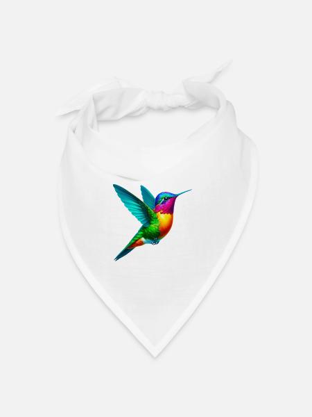 Kolibri - Bandana Dreieckstuch - Weiß