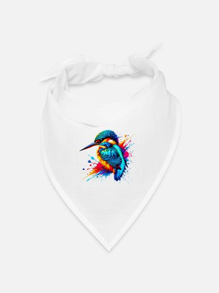 Eisvogel - Bandana Dreieckstuch - Weiß