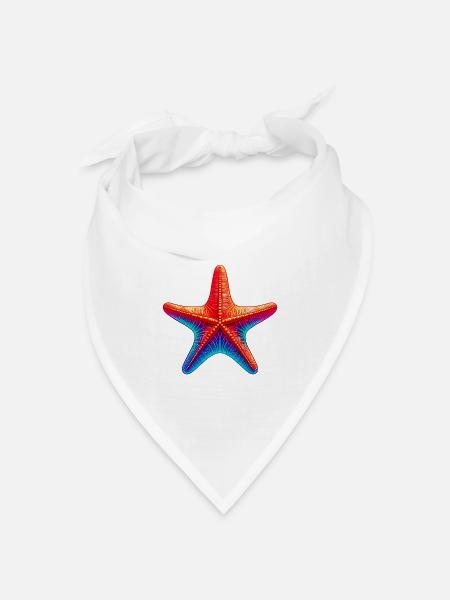 Seestern - Bandana Dreieckstuch - Weiß