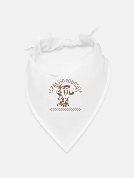 Espresso Yourself Coffee - Bandana Dreieckstuch - Weiß