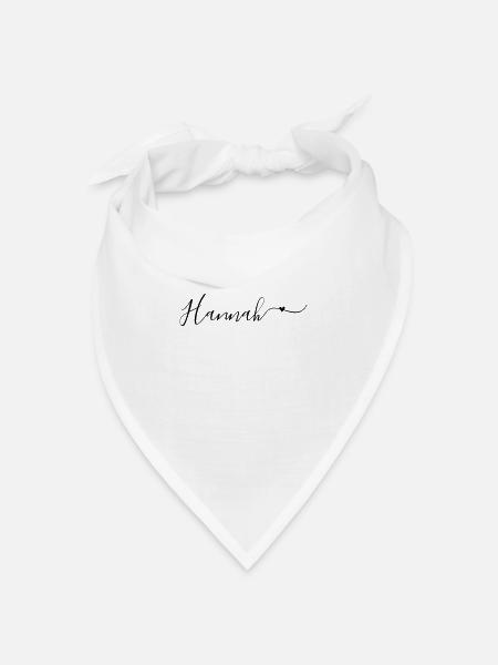 Hannah Name Vorname Dekorativ - Bandana Dreieckstuch - Weiß