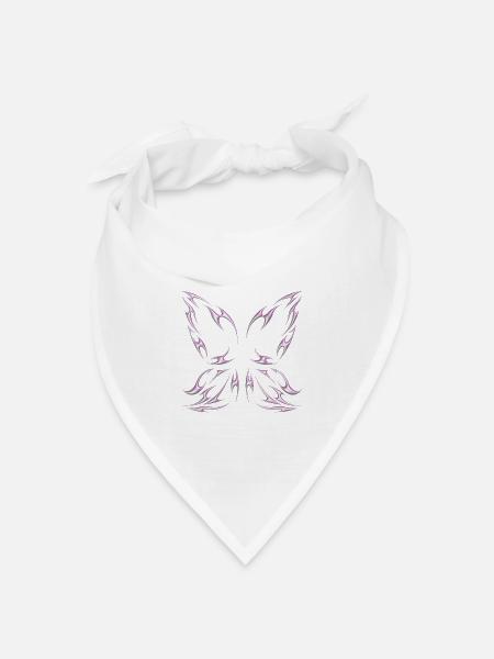 Chrom Metallic Feenflügel Tribal Design - Bandana Dreieckstuch - Weiß