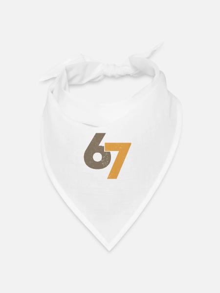 67 im Retro-Stil - Bandana Dreieckstuch - Weiß