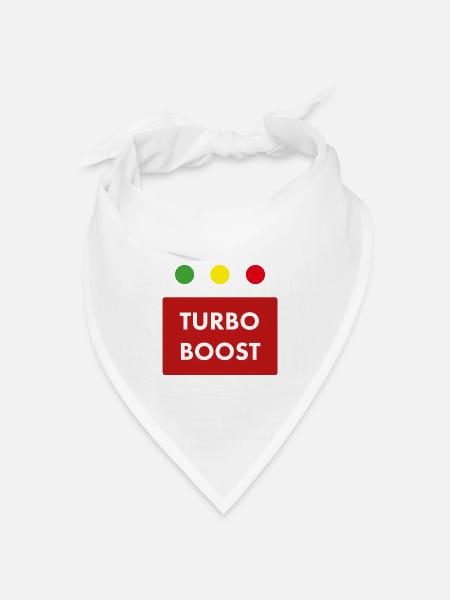Turbo Boost Retro-Text - Bandana Dreieckstuch - Weiß