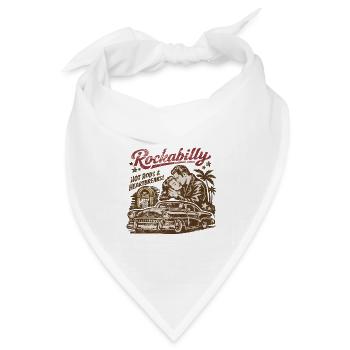 Rockabilly Vintage 50s Rock & Roll | Hot Rod - Bandana Dreieckstuch - Weiß - Vorne