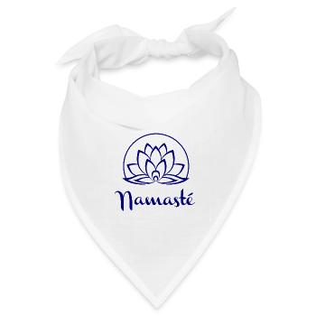 Namaste Lotus Mandala - Bandana Dreieckstuch - Weiß - Vorne