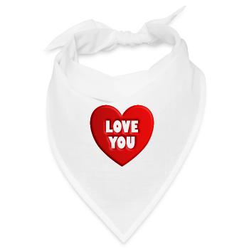 Herz love you - Bandana Dreieckstuch - Weiß - Vorne