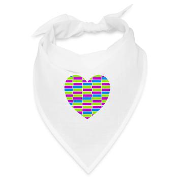Herz - Bandana Dreieckstuch - Weiß - Vorne