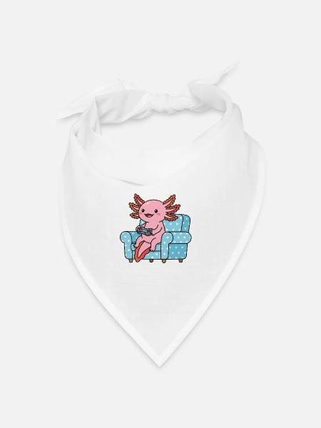 Couch Gaming Axolotl - Bandana Dreieckstuch - Weiß