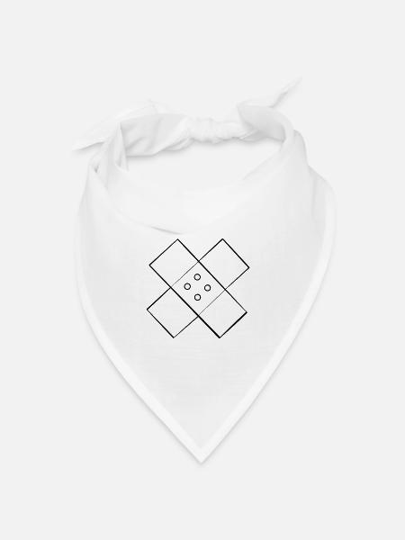 Pflaster_schwarz_1 - Bandana Dreieckstuch - Weiß