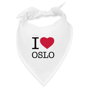 I LOVE OSLO Norwegen - Bandana Dreieckstuch - Weiß - Vorne
