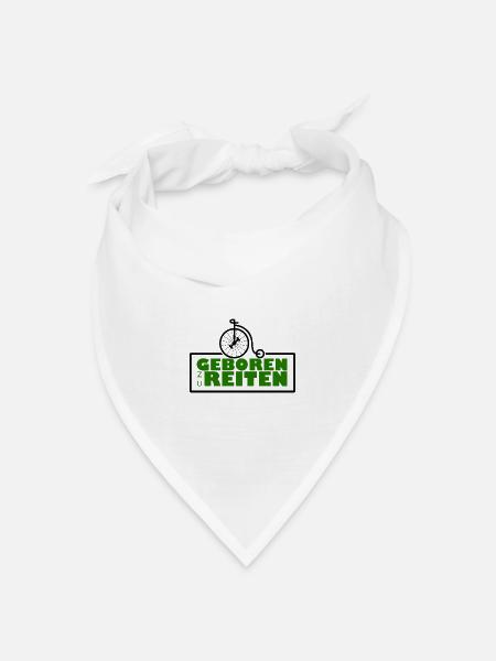 Geboren zu reiten - Bandana Dreieckstuch - Weiß